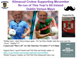 Kilmacud Crokes Support Movembere - Dublin Versus Mayo - The Real Final !!!!!