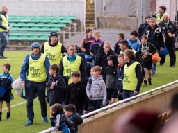 U12 Footballers Play at Half time in All Ireland U21 Football Final