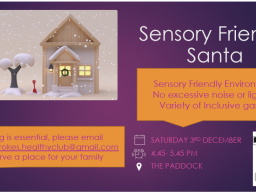 Kilmacud Crokes Annual Sensory Friendly Santa on Saturday 3rd December from 4.45-5.45pm