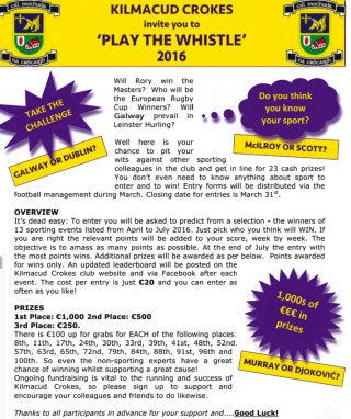 Winners of Play the Whistle 2016