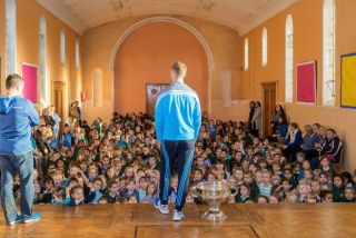 Sam comes to visit St Raphaelas