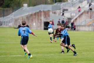 U12 Footballers Play at Half time in All Ireland U21 Football Final