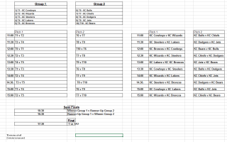 Gerry Collins Tournament Saturday August 12th - Team Lineups and Fixtures