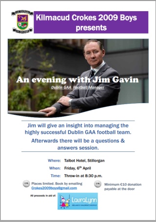 An Evening With Jim Gavin in Support of Laura Lynn