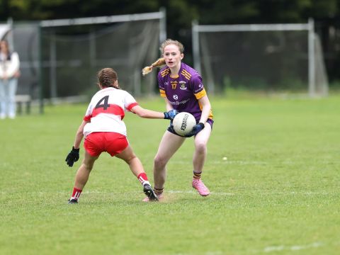 Kilmacud no 17 in possession of ball